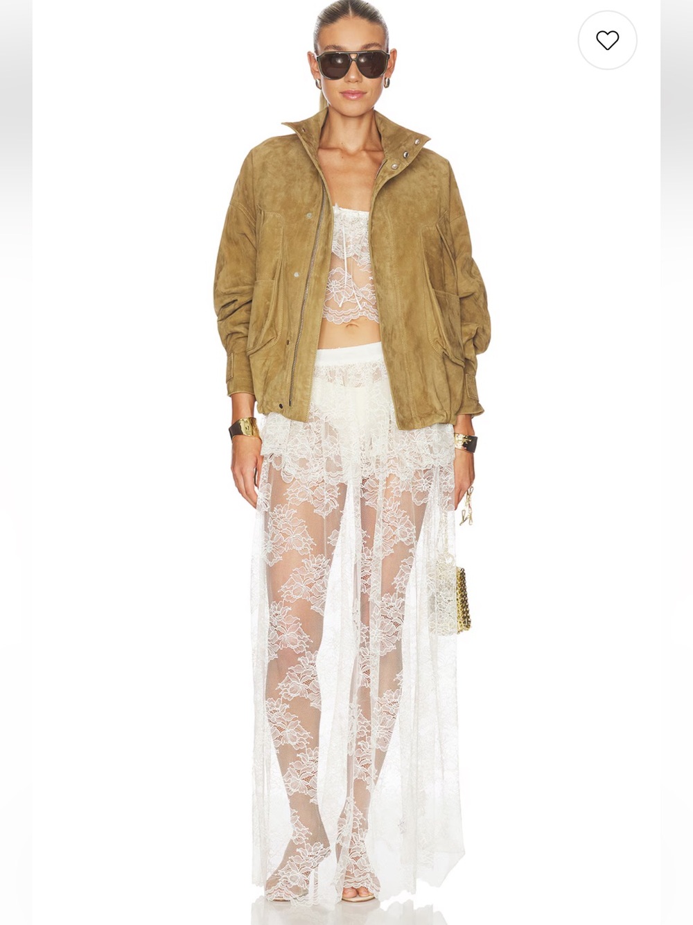 New Revolve Tularosa Amelia Skirt & Amelia Top in white lace romantic sheer set